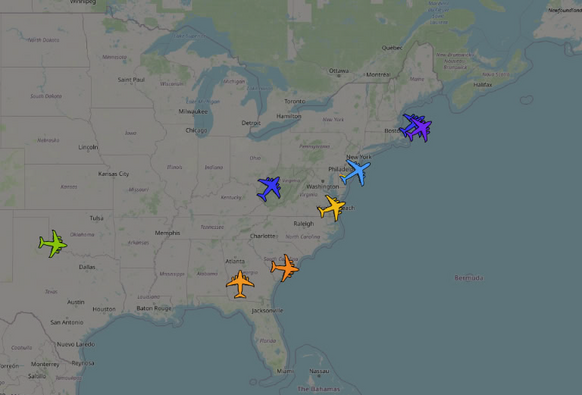 showing C17 heading from the US over the ocean